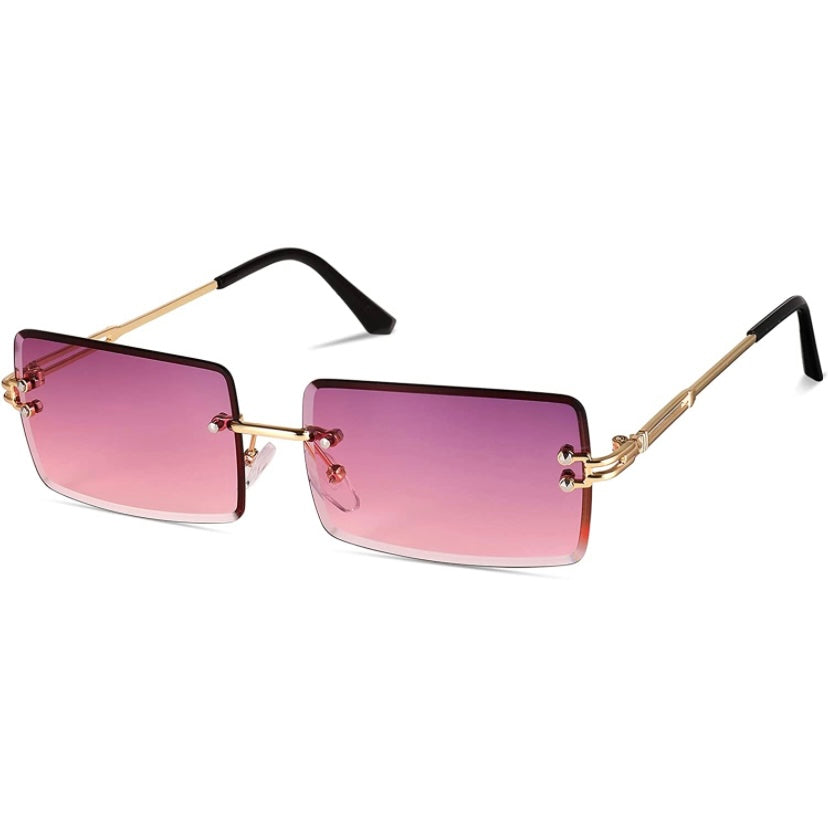 r randlose Rahmen und die feinen Metallbügel lassen diese Sonnenbrille sehr schick aussehen. Das einfache und kompakte Design lässt unsere Brille sehr stilvoll und exquisit aussehen. Diese Bonbonfarbene Sonnenbrille kann mit vielen Outfits verwendet werden. Es ist eine großartige Wahl für Ihr modisches Alltagsaccessoire.