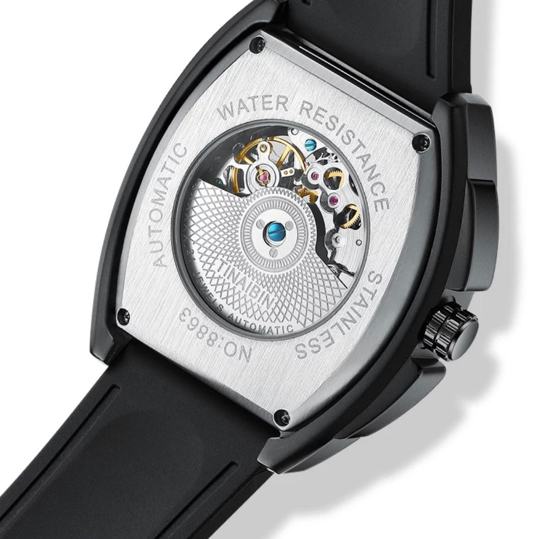 Schließe: Bereitstellung. Hier wird eine Faltschließe verwendet, die das Tragen der Uhr für Sie bequemer macht und das Aussehen schöner macht.  Zeiger: Silberton. Bei der Uhr sind die Zeiger silberfarben, das macht Ihre Uhr luxuriös und lustig, Richard Mille Replica RM 055 Schwarzes äten und deh, aber nicht geen