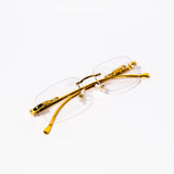 Durchsichtige Retro Panther, Sonnenbrille, Neu, Retro Glasses, Panter, Tiger , Brillen , Brille , Panther Sonnenbrille aus Metall in glattem Gold-Finish, rechteckigrunde Form, verlaufende Gläser , Trendige Vintage-Brillen Kultige Retro-Sonnenbrillen Stilvolle Retro-Brillen Zeitlose Retro-Sonnenbrillen Hipster-Sonnenbrillen 70er Jahre Sonnenbrillen 80er Jahre Sonnenbrillen 90er Jahre Sonnenbrillen Rockabilly-Sonnenbrillen