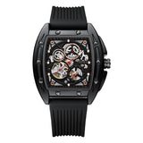 Uhr, Skellertiert, Viereck, Kautschuk, Armband, Automatik, Automatic, Richard Mille 055, TSAR BOMBA Herren Uhr Tonneau Chronograph 50M Wasserdichter Luxus Skelett Daydate Armbanduhr Stilvolles Cool Tauchen Sport Männer Uhren Japanisches Quarzwerk Saphirglas Geschenk für Männer ,Wasserdicht bis 50 m, Wasserbeständigkeit leicht zu handhaben in allen Lebenssituationen.Kaltes Wasser, regen und Schwimmen. keine Notwendigkeit, die tägliche Wasser